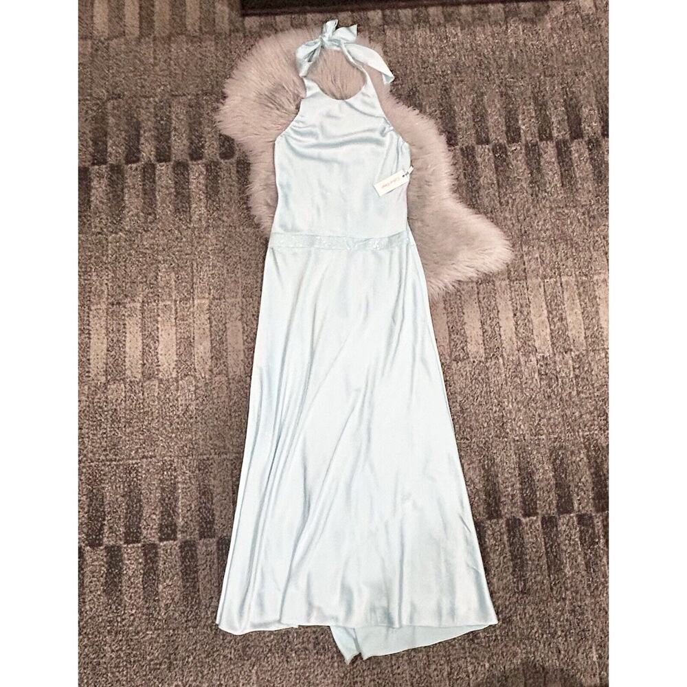 Calvin‎ Klein Women's Blue Satin Formal Satin Dress Size 8